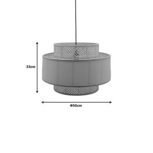 Chandelier Certy E27 bamboo in natural color D50x33cm