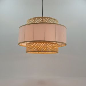 Chandelier Certy E27 bamboo in natural color D50x33cm
