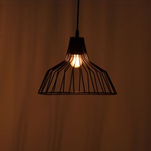 Полилей Derbea E27 черен метал D25x70см
