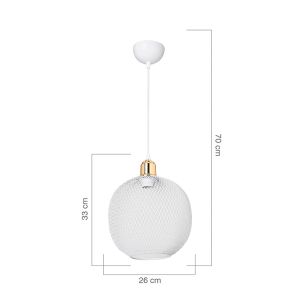 Полилей E27 White-golden D26x70cm