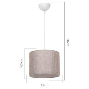 Полилей E27 цвят бял/бежов D22x60cm