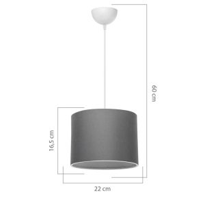 Полилей E27 цвят бял/сив D22x60cm