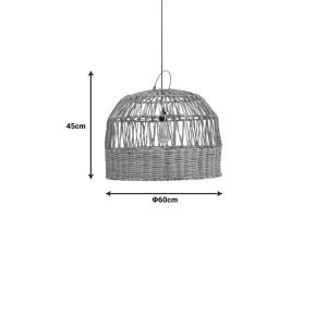Chandelier Erdon banana tree-rattan Pe in natural color 60x45cm
