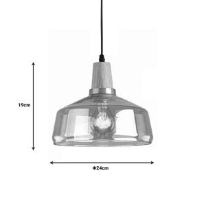 Полилей Godren естествен метал-стъкло D24х19cm