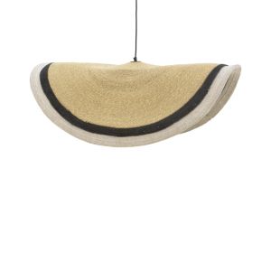 Hatchie Inart chandelier, natural-black-white seagrass-iron, D100x133cm