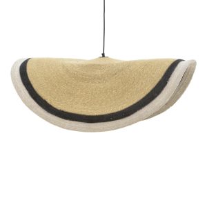 Hatchie Inart chandelier, natural-black-white seagrass-iron, D120x144cm