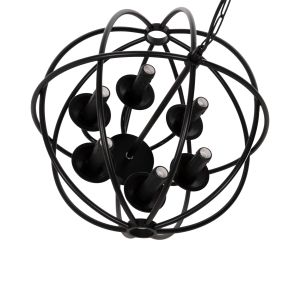 Chandelier Hm4127 black metal with 6 bulbs D42x108hcm