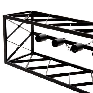 Chandelier Hm4128 with 6 lamps with black metal frame 77.5x25x101hcm