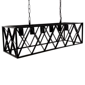 Chandelier Hm4128 with 6 lamps with black metal frame 77.5x25x101hcm