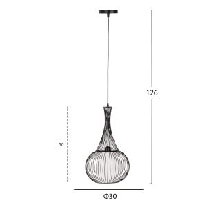 Полилей Hm4132 черен метален D30x50hcm