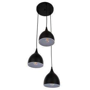 Chandelier Hm4137 with 3 lamps black metal D33x33-115hcm