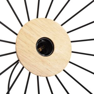 Chandelier Hm4160 black metal with wooden elements D39x117hcm