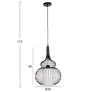 Полилей Hm4185 черен метален D30x115hcm