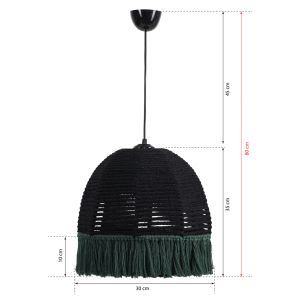 Chandelier Hm7654.01, black-green rope D30x80