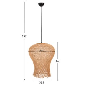 Chandelier Hm7882 rattan in natural color D49x157hcm