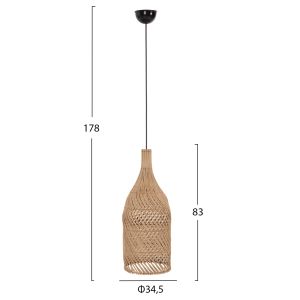 Chandelier Hm7883 rattan in natural color D34.5x178hcm