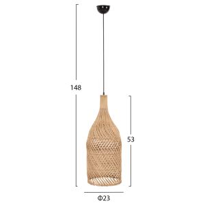 Chandelier Hm7885 rattan in natural color D23x148hcm