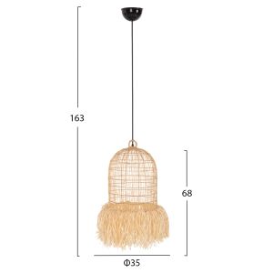 Chandelier Hm7890 palm leaf fiber in natural color D35x163hcm