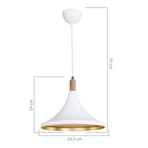 Полилей Keen E27 в бял Цвят-natural D29,5x70cm