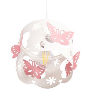 Chandelier Leptir Hm4705.01 metal drop in pink-white Φ23x70hcm.