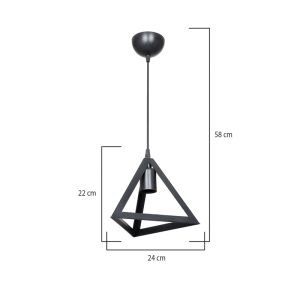 Chandelier Lesly Pp in black color D24x58cm