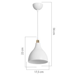 Полилей Lofty E27 в бял цвят D18x56cm