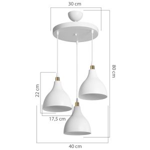 Chandelier Lofty E27 in white color D40x80cm