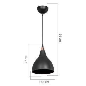 Полилей Lofty E27 в черен цвят D18x56cm