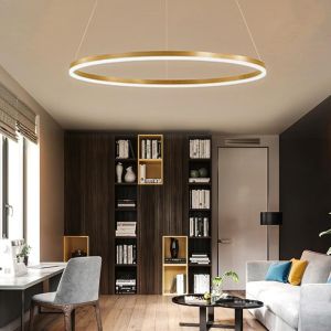 Полилей Nebrian Led златен метал D60x15см