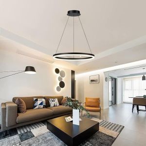 Полилей Nebrian Led черен метал D60x15см