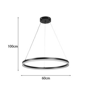 Полилей Nebrian Led черен метал D60x15см