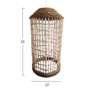 Oblong abaca chandelier with cylindrical shape 27x27x53-90hcmhm7767