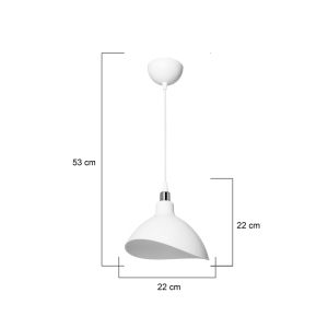 Chandelier Oufoa Pp in white color D22x53cm