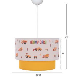 Pendant chandelier for children's room with double white-yellow drum Hm7572,04