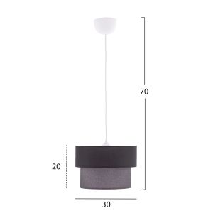 Pendant chandelier with double-layer textile drum and plastic frame Hm7619,02