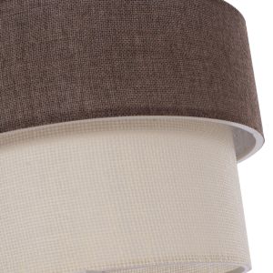 Pendant chandelier with two-layer textile drum and plastic frame Hm7619,03
