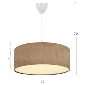 Chandelier Pendant textile drum in sand beige color Hm7620,01