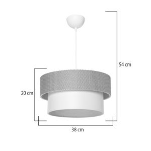 Chandelier Pisco fabric in natural and cream color D38x55cm