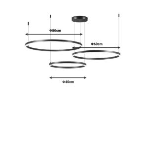 Полилей Premele Led черен метал D120x150cm