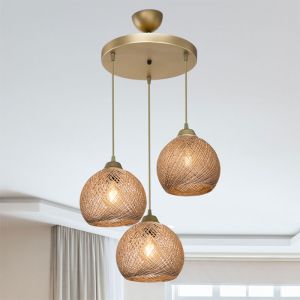 Chandelier Pwl-1121 E27 beige-gold D40x80cm