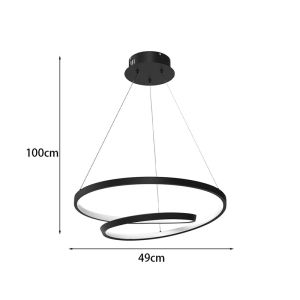 Полилей Rexon Led черен метал D49x12см