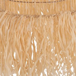Chandelier ημ7889 palm leaf fibers in natural color D40x55hcm