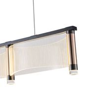 Полилей акрилен Led 2 лампи Led 2χ16w 3024lm 3000k 600x270x175mm френско злато Arte Illumina Ravena