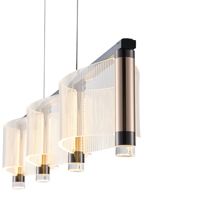 Полилей акрилен Led 3 лампи 3χ16w 4320lm 3000k 900x270x175mm френско злато Arte Illumina Ravena