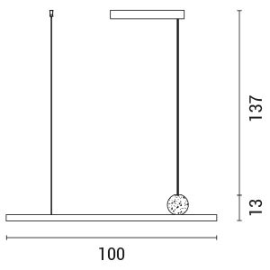 Полилей алуминиев Led 18w 1308lm 3cct (3000-4000-6000k) 1500x1000mm черен Arte Illumina Trama