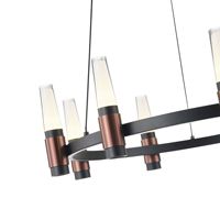 Полилей алуминиев Led 43w 2580lm 3000k Φ630xη1500mm черно-кафяви Arte Illumina Velas
