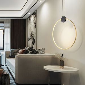 Полилей алуминиево-силиконов кръгъл Led 20w 1820lm 3000k Ø595x1890mm черен-бронз Arte Illumina Aero