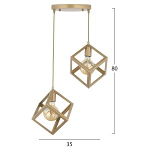 Chandelier double metal gold Hm7420,02 35x80