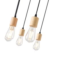Полилей дърво-метал 10 лампи 10xε27 Max15w 1000x1000x510mm черно Arte Illumina Edison