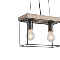 Полилей дърво-метал 2 лампи 2xε27 Max15w 300x125x1230mm черно-кафяво Arte Illumina Multipla